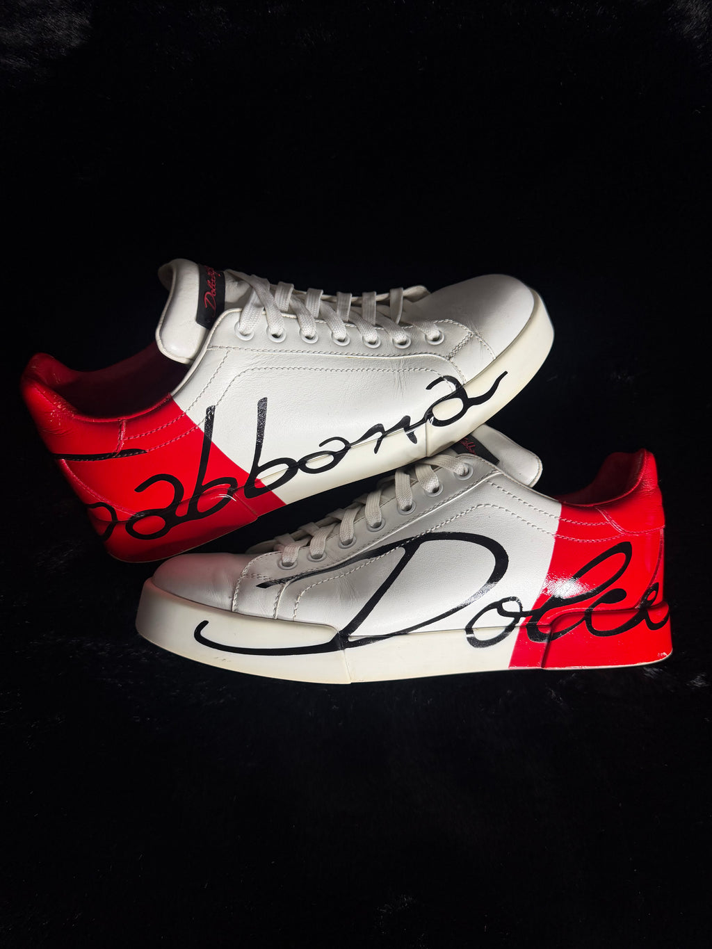 Dolce & Gabbana Red White Sneakers Size 40.5