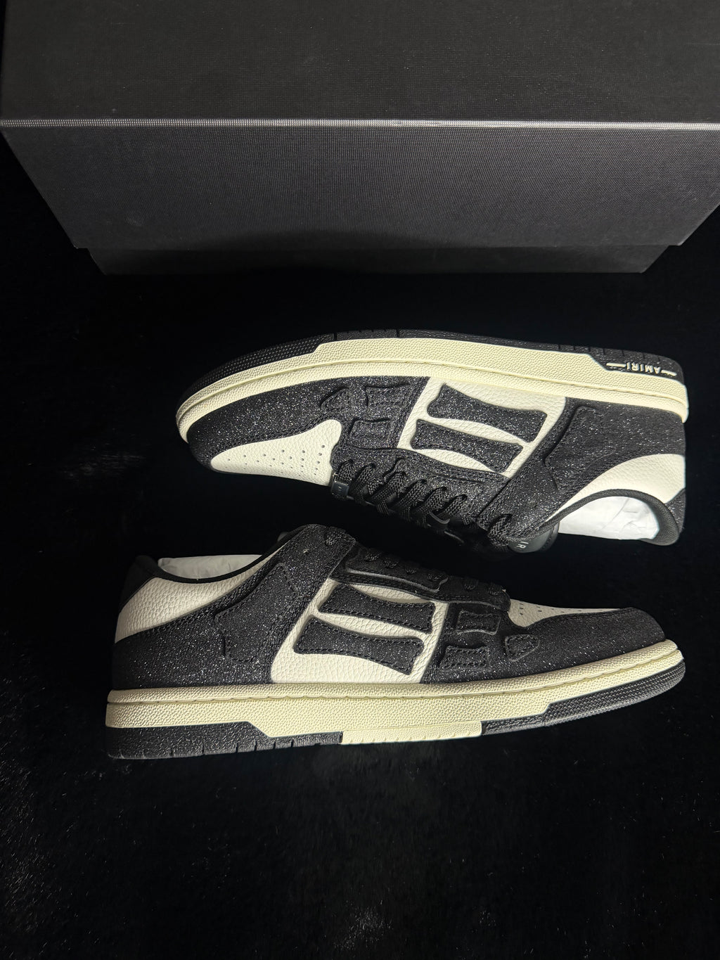 Amiri Skel Black Shimmer Sneakers Size 40