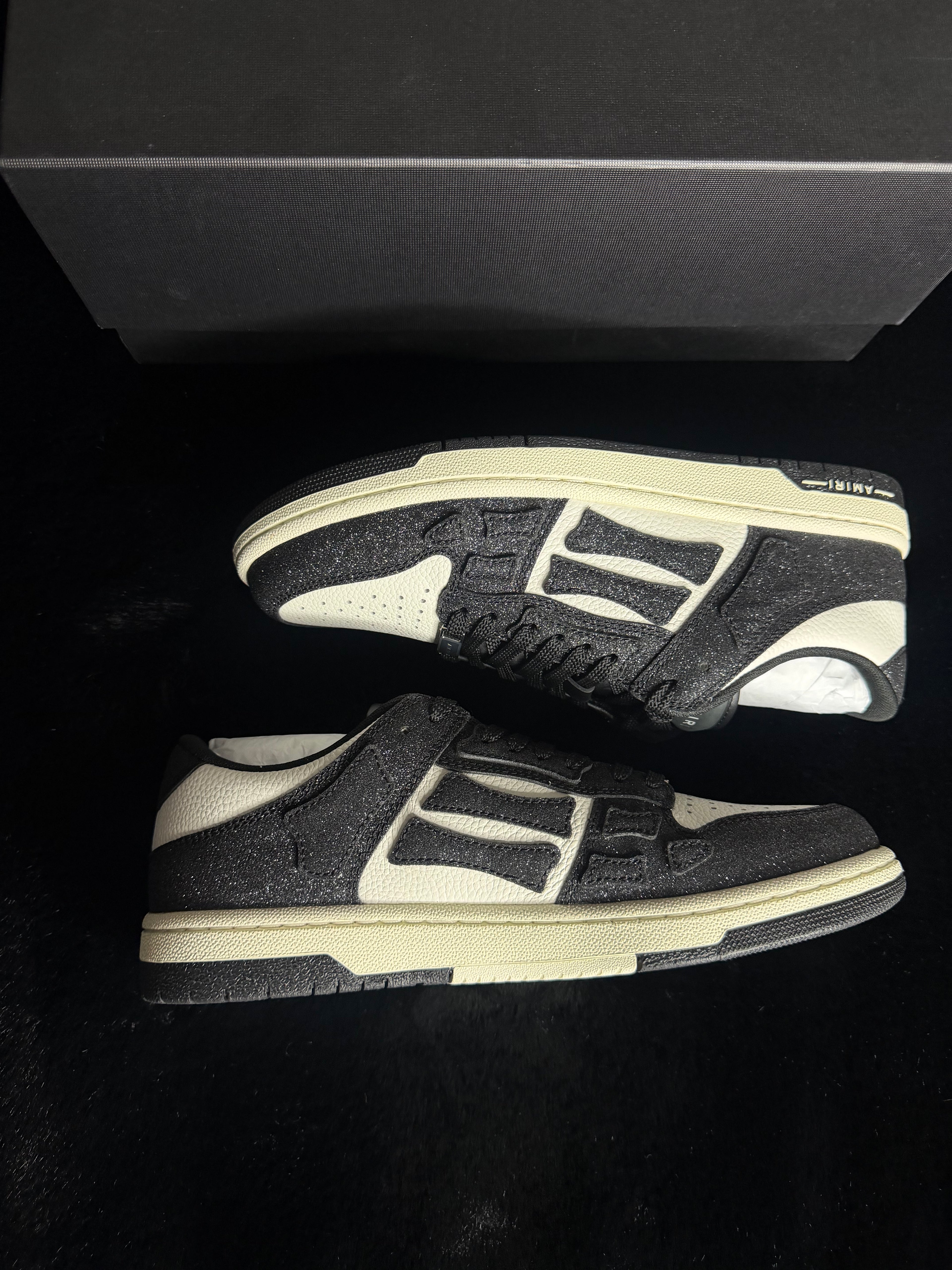 Amiri Skel Black Shimmer Sneakers Size 40
