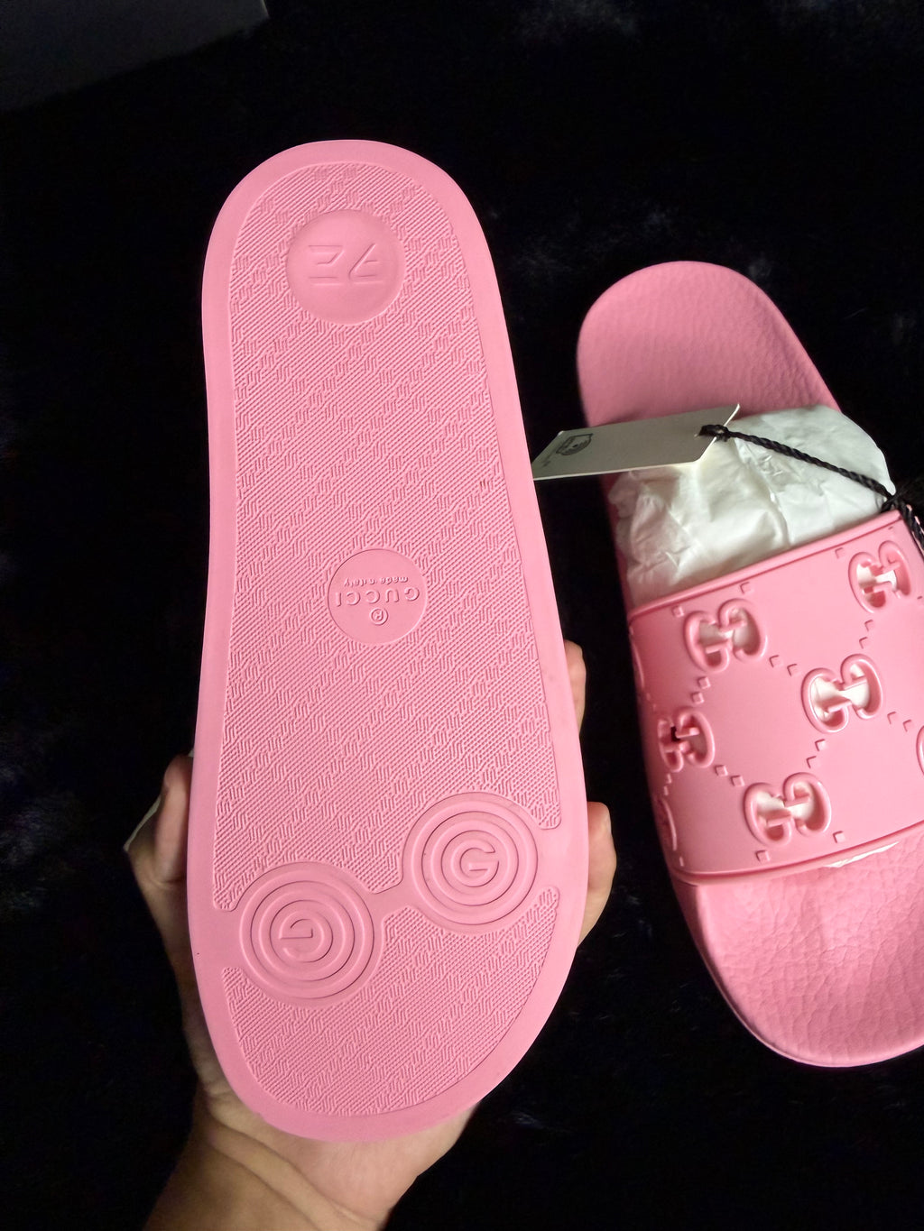 Gucci Pink Slides Size 39