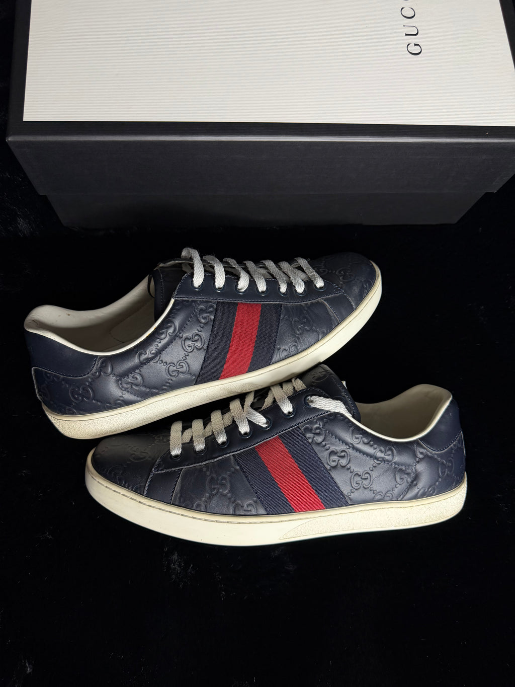 Gucci Ace Blue Sneakers Size 9-9.5