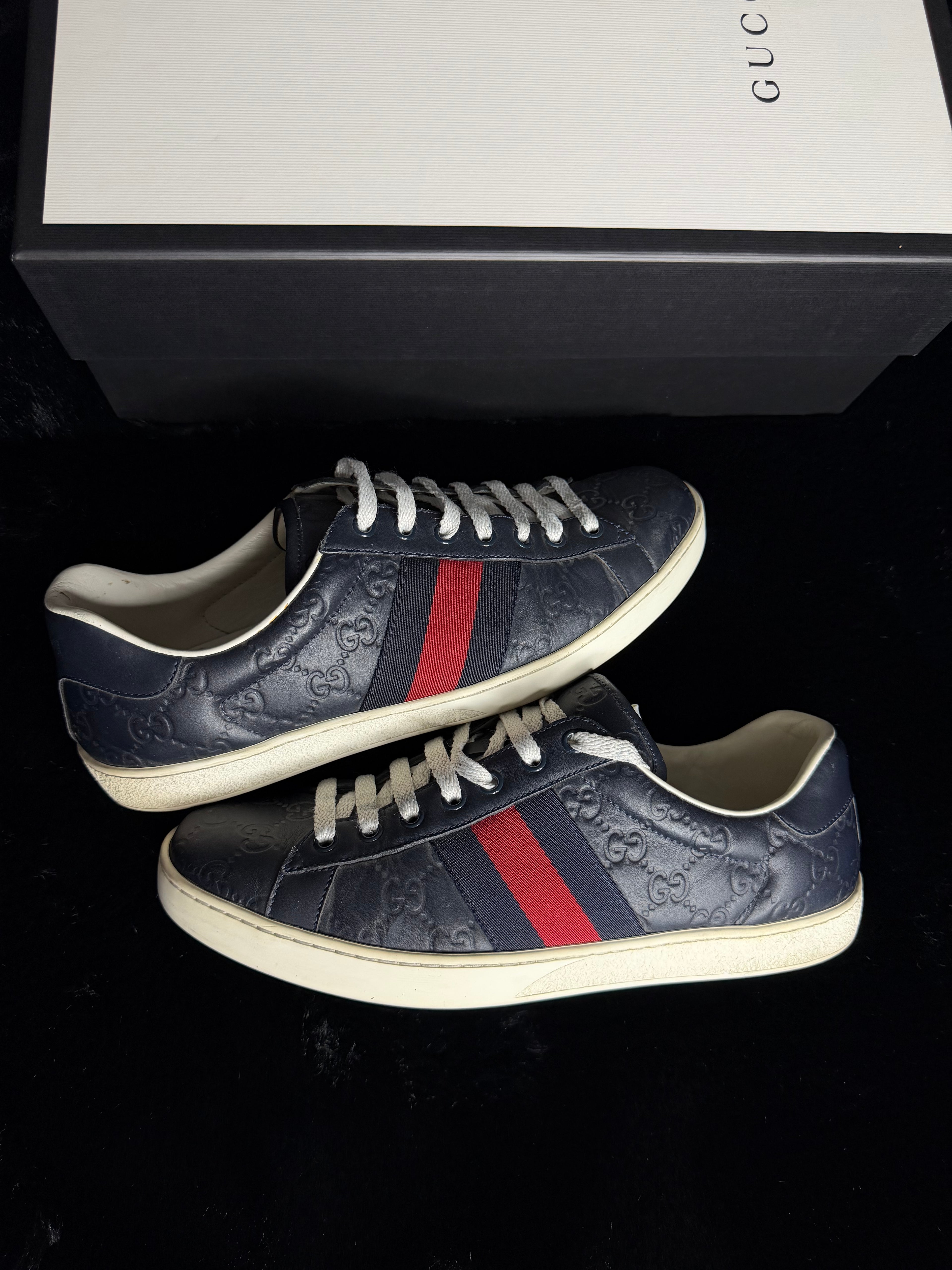 Gucci Ace Blue Sneakers Size 9-9.5