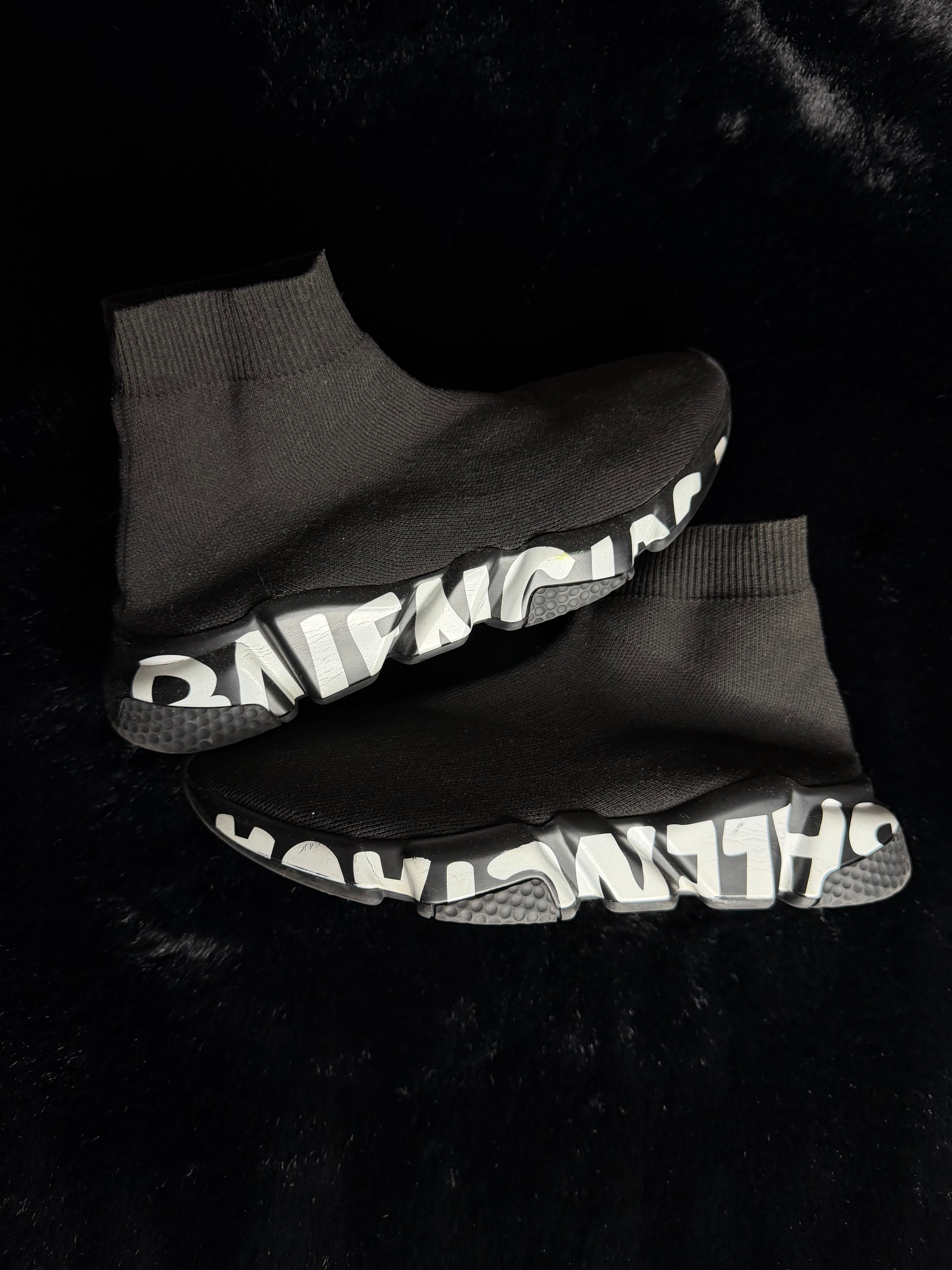 Balenciaga Speed Graffiti Black Size 38
