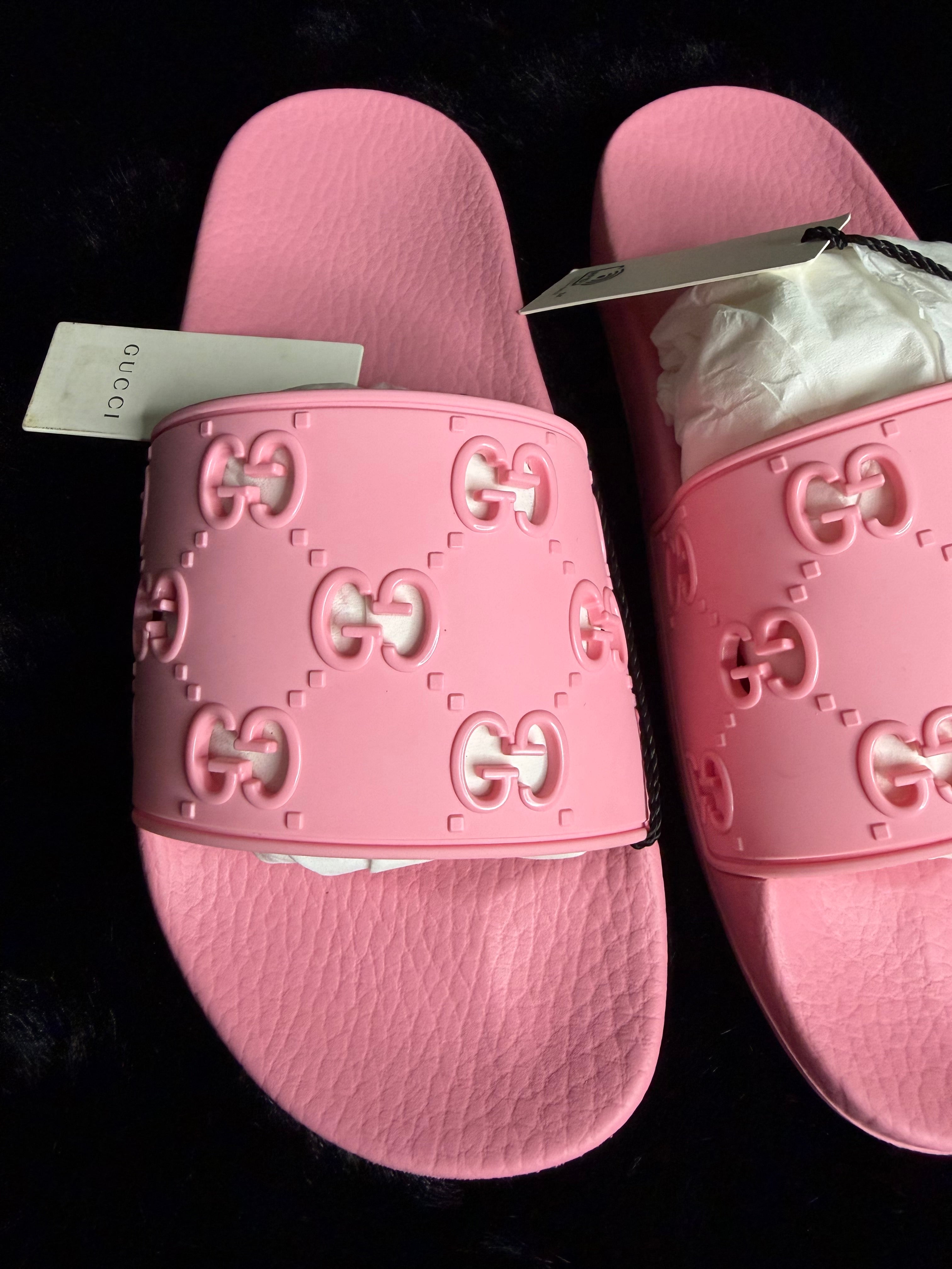 Gucci Pink Slides Size 39