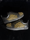 Christian Louboutin Gold Black Sneakers Size 40,41.5