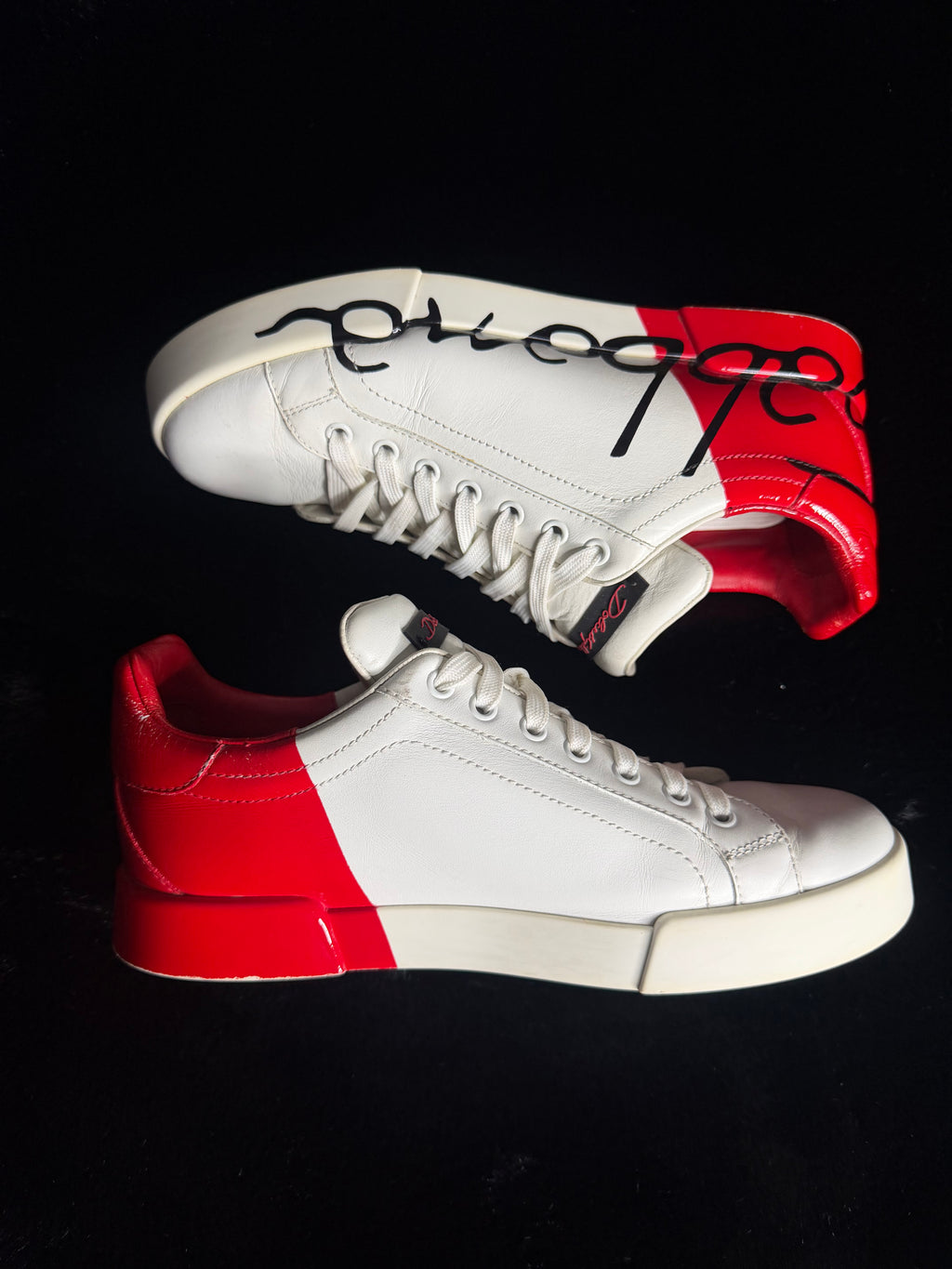 Dolce & Gabbana Red White Sneakers Size 40.5