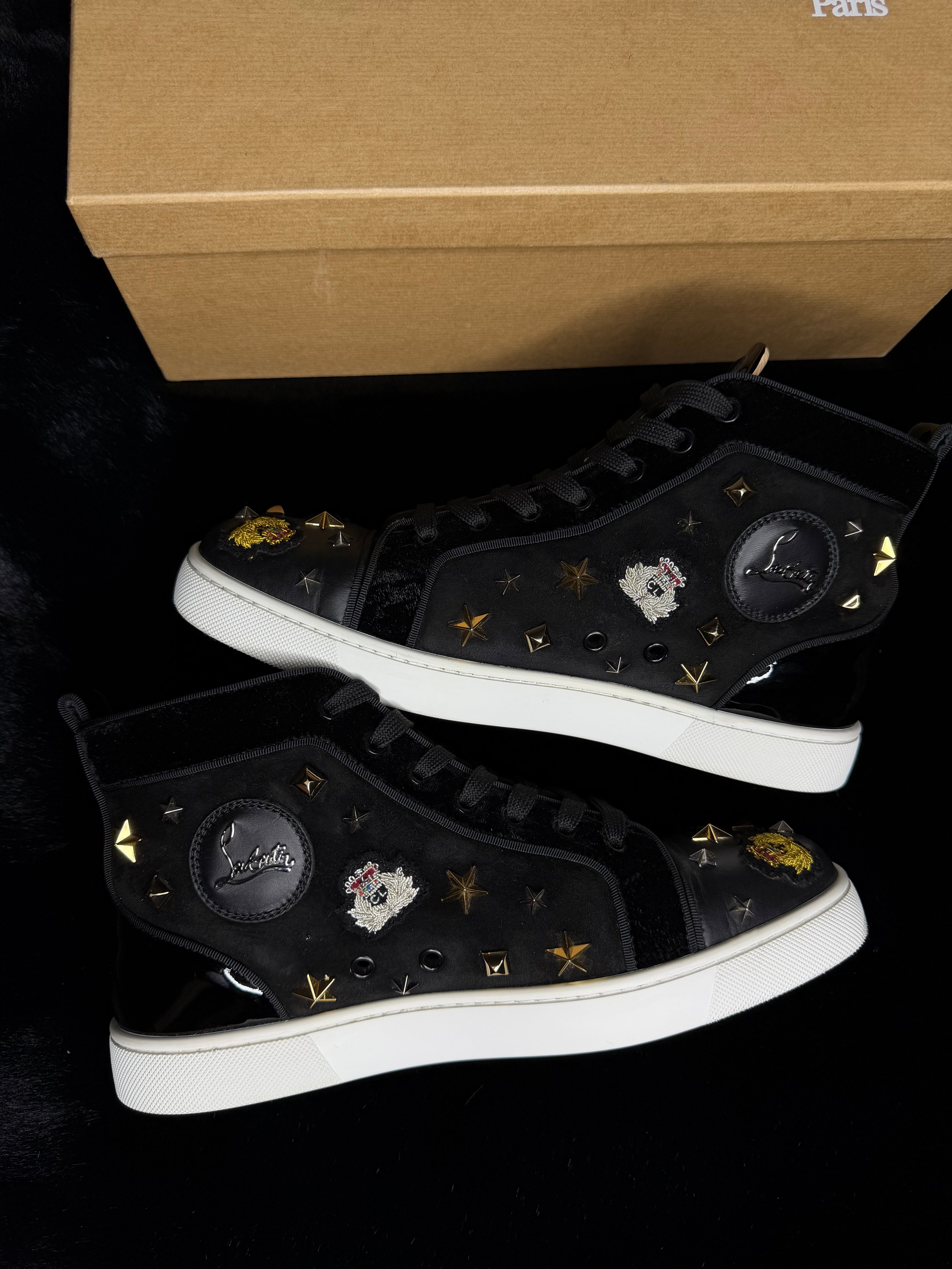 Christian Louboutin Black Velvet High Size 42