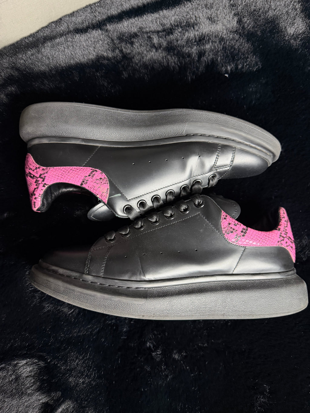 Alexander Mcqueen Black Snakeskin Size 44