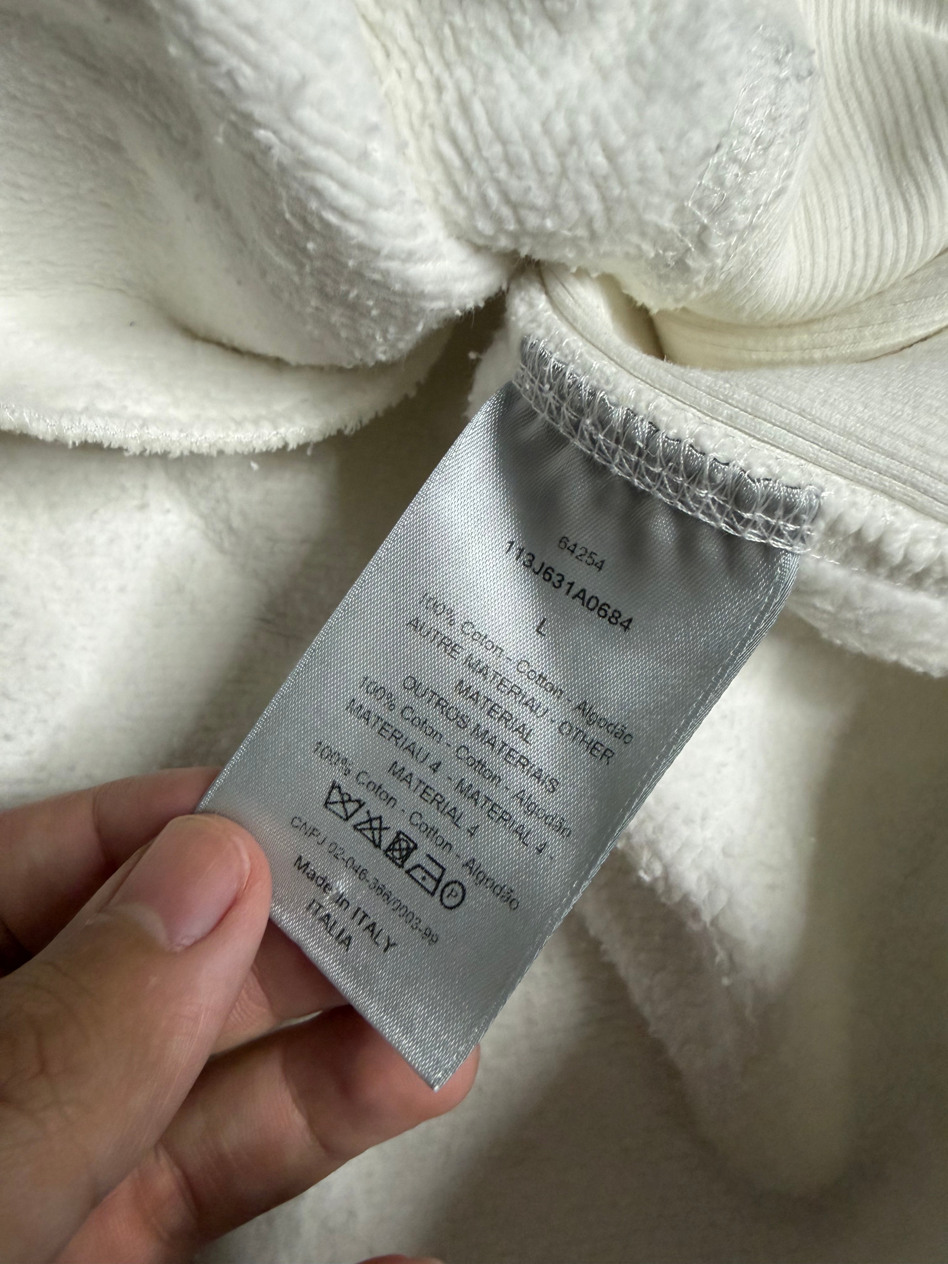 Dior White Towel Hoodie Size Large