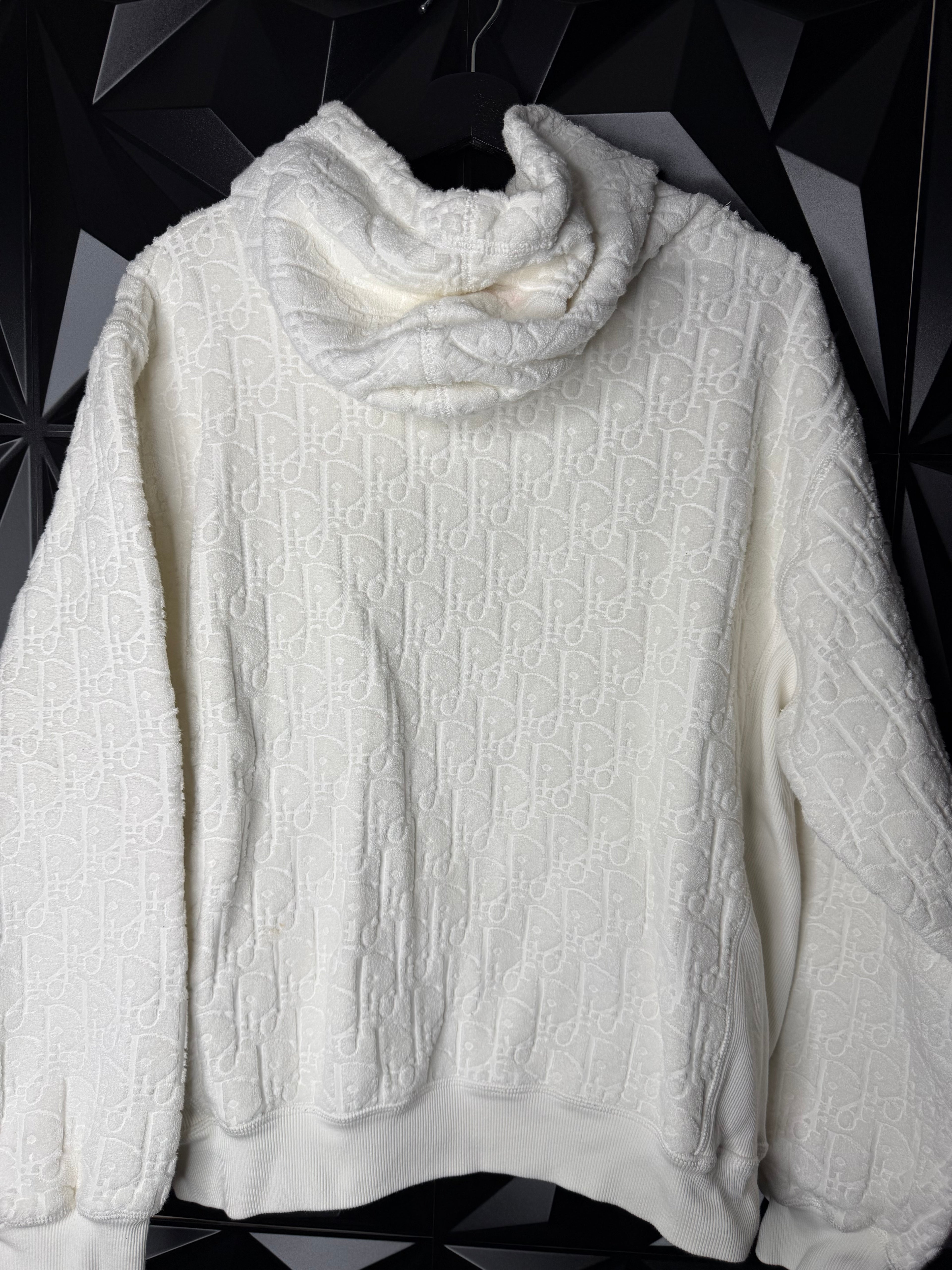 Dior White Towel Hoodie Size Large
