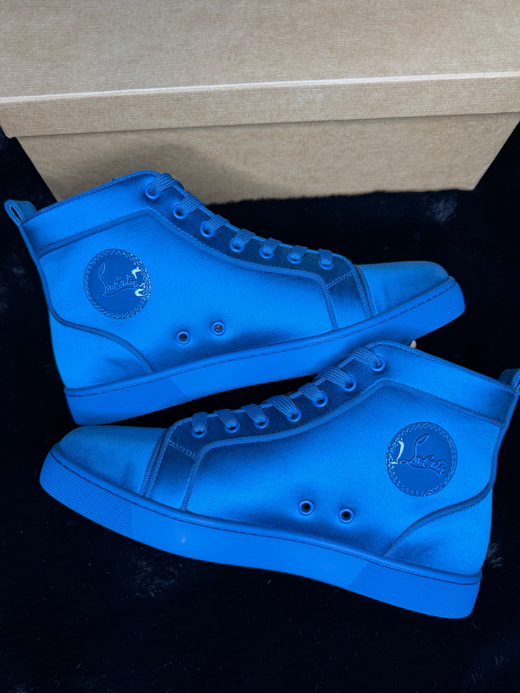 Christian Louboutin Satin Blue High Size 42