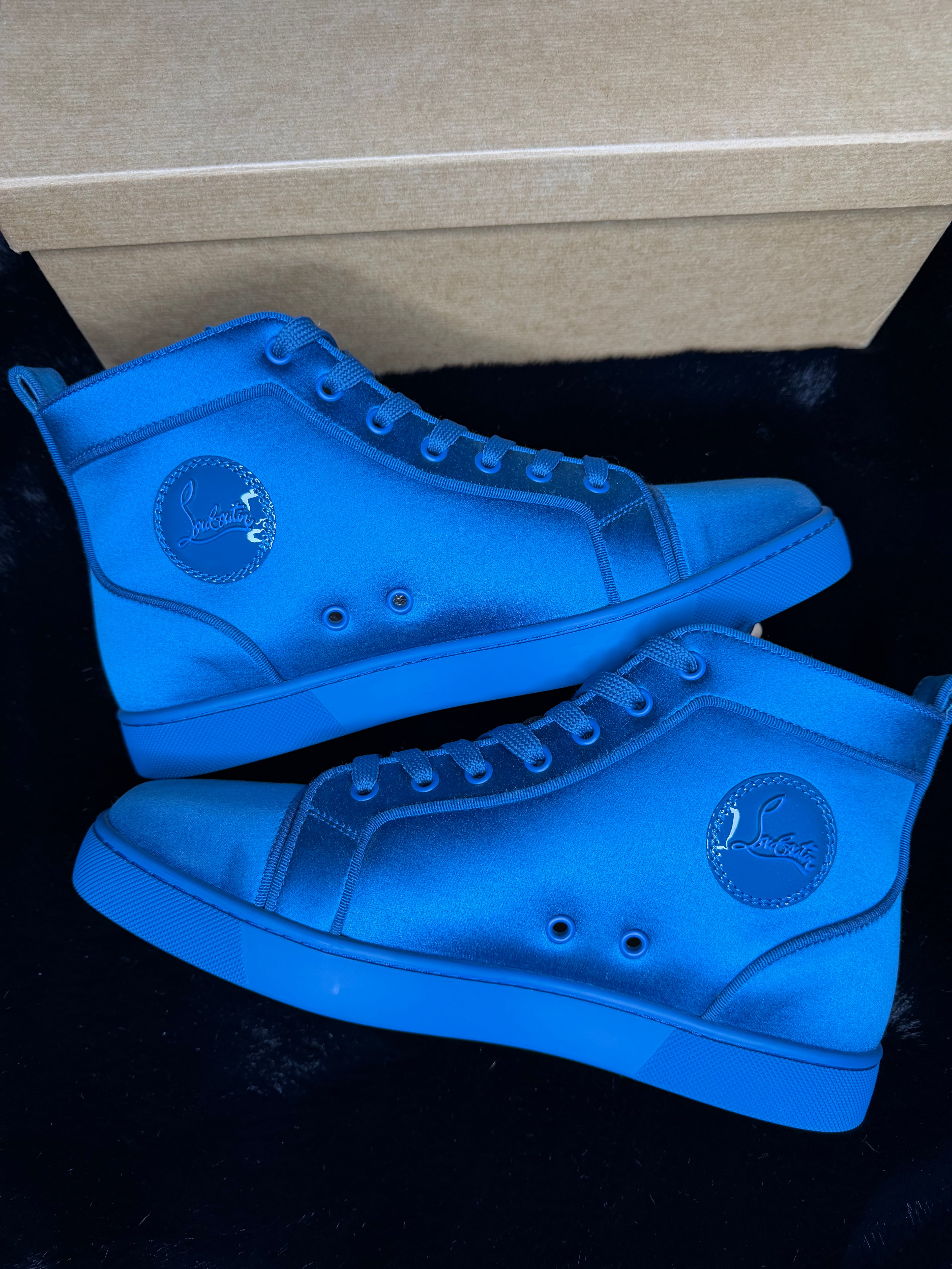 Christian Louboutin Satin Blue High Size 42