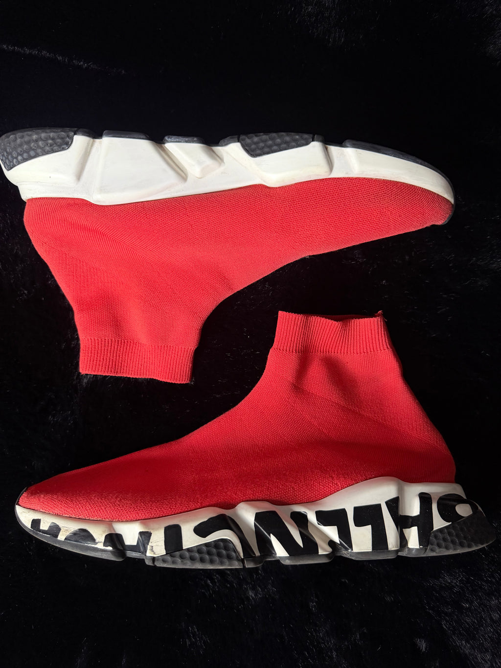 Balenciaga Speed Red Graffiti Size 45
