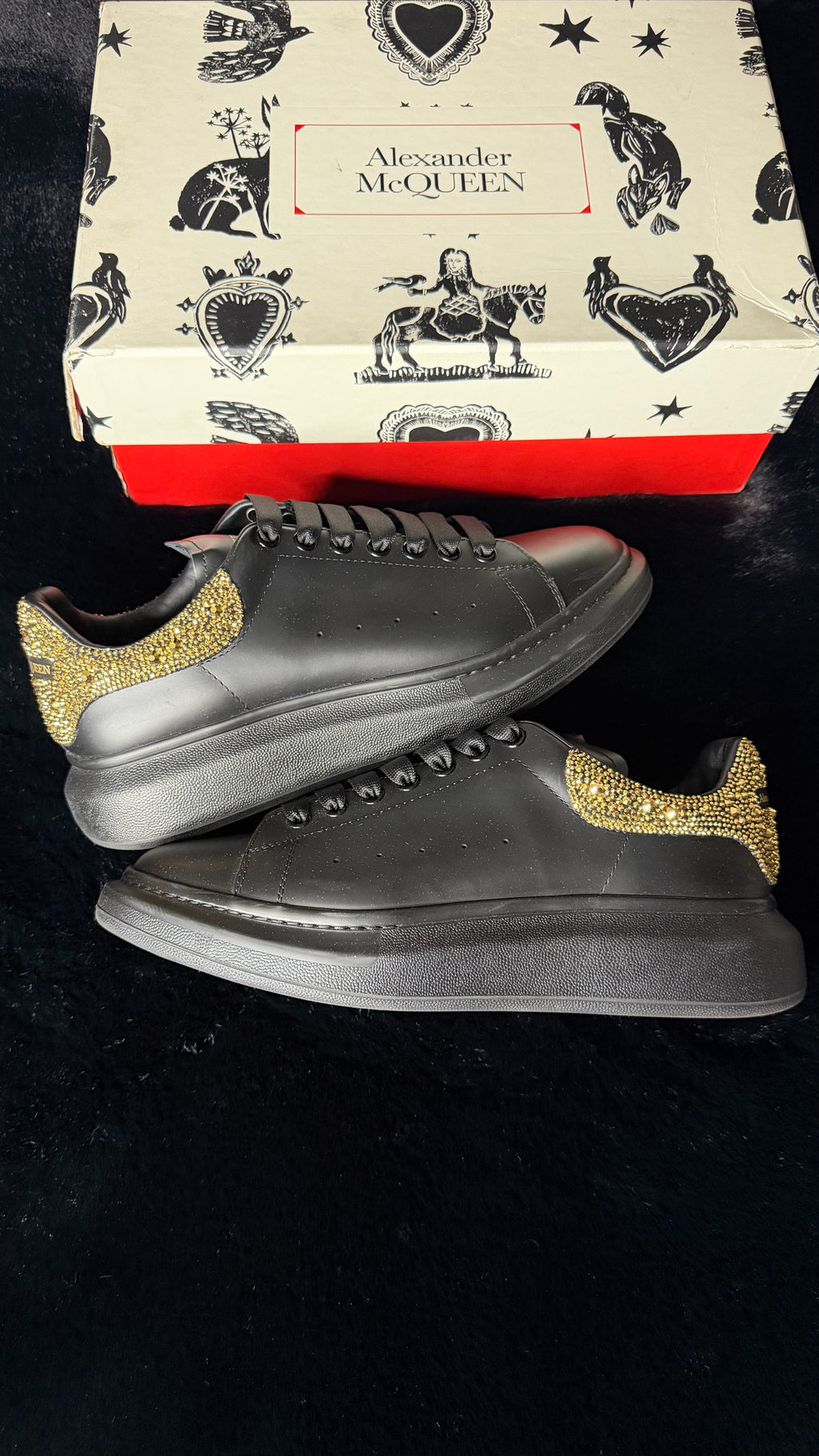 Alexander Mcqueen Black Gold Size 44
