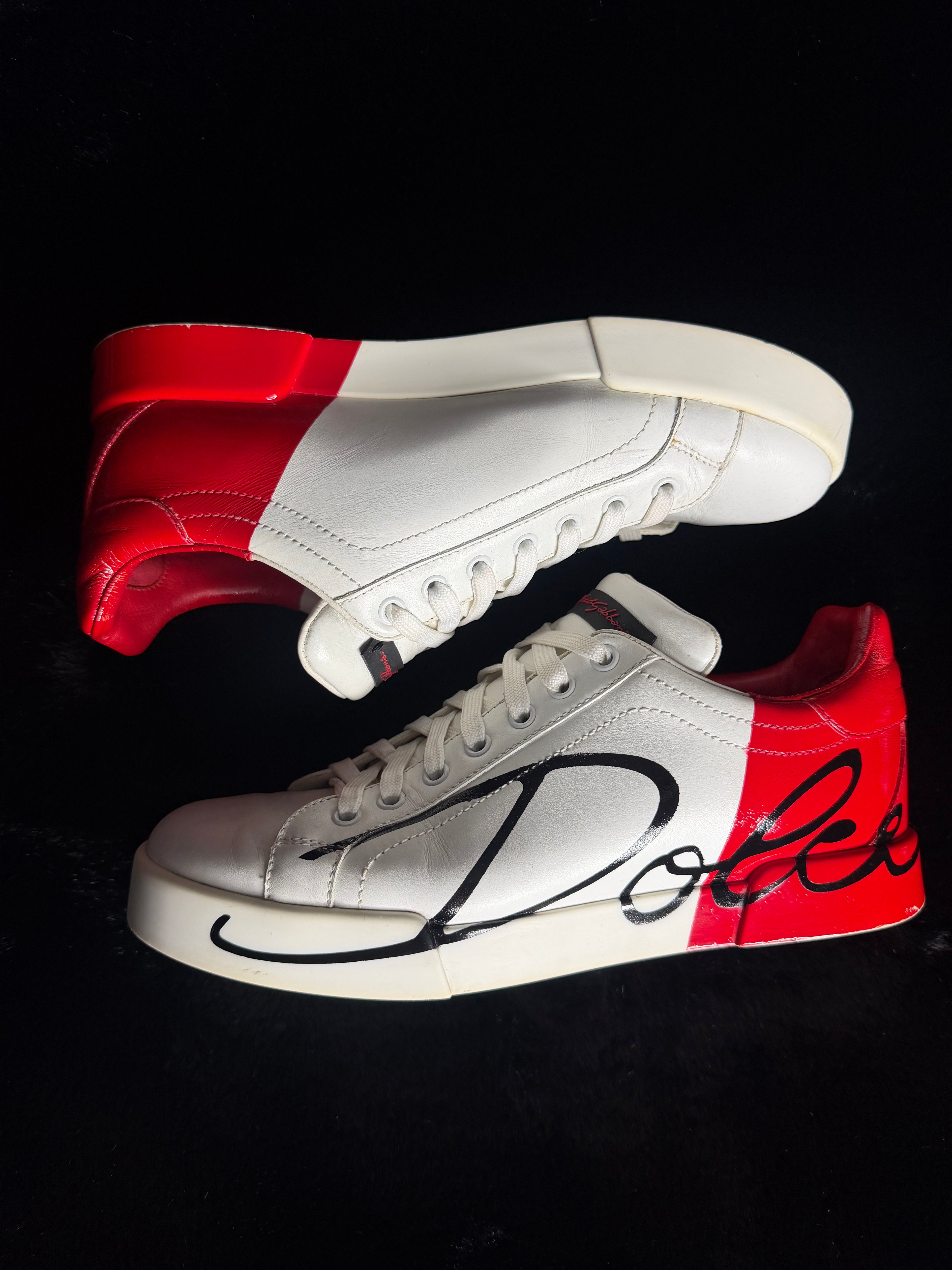 Dolce & Gabbana Red White Sneakers Size 40.5