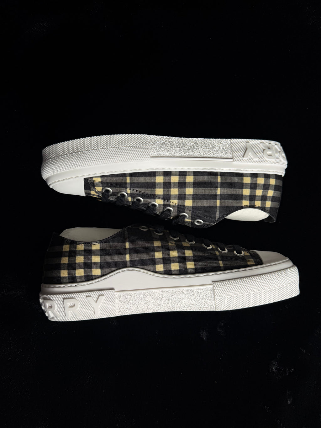 Burberry Check Sneakers Black Calico Size 43