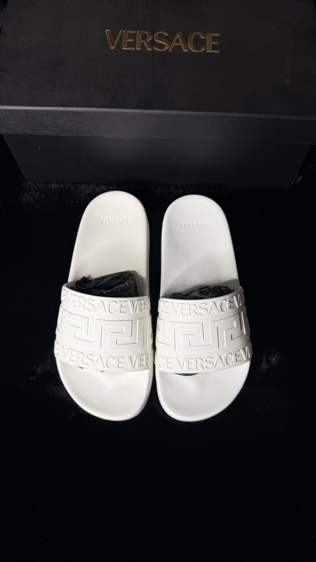 Versace White Slides Size 36