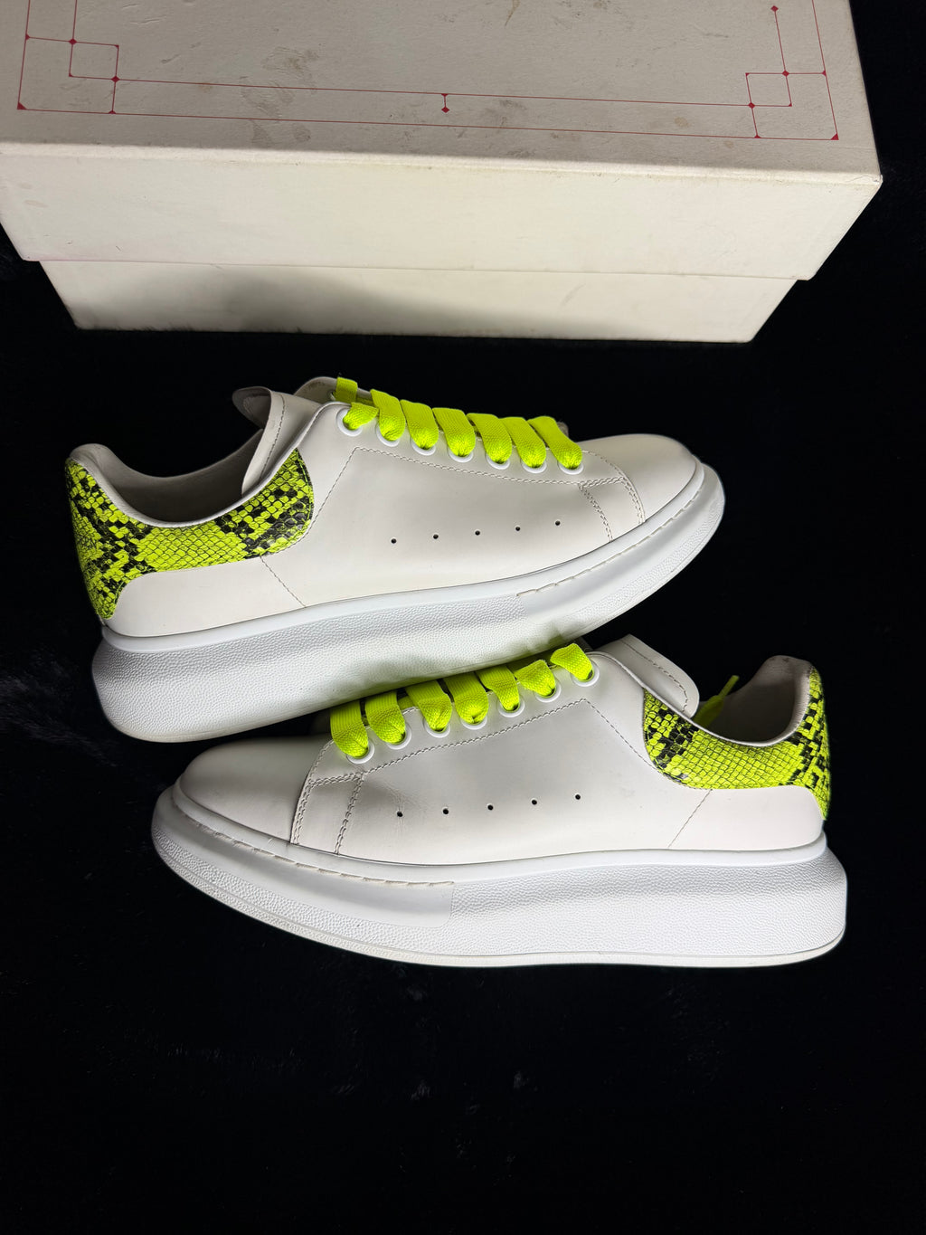 Alexander Mcqueen Yellow Snakeskin Sneakers Size 41