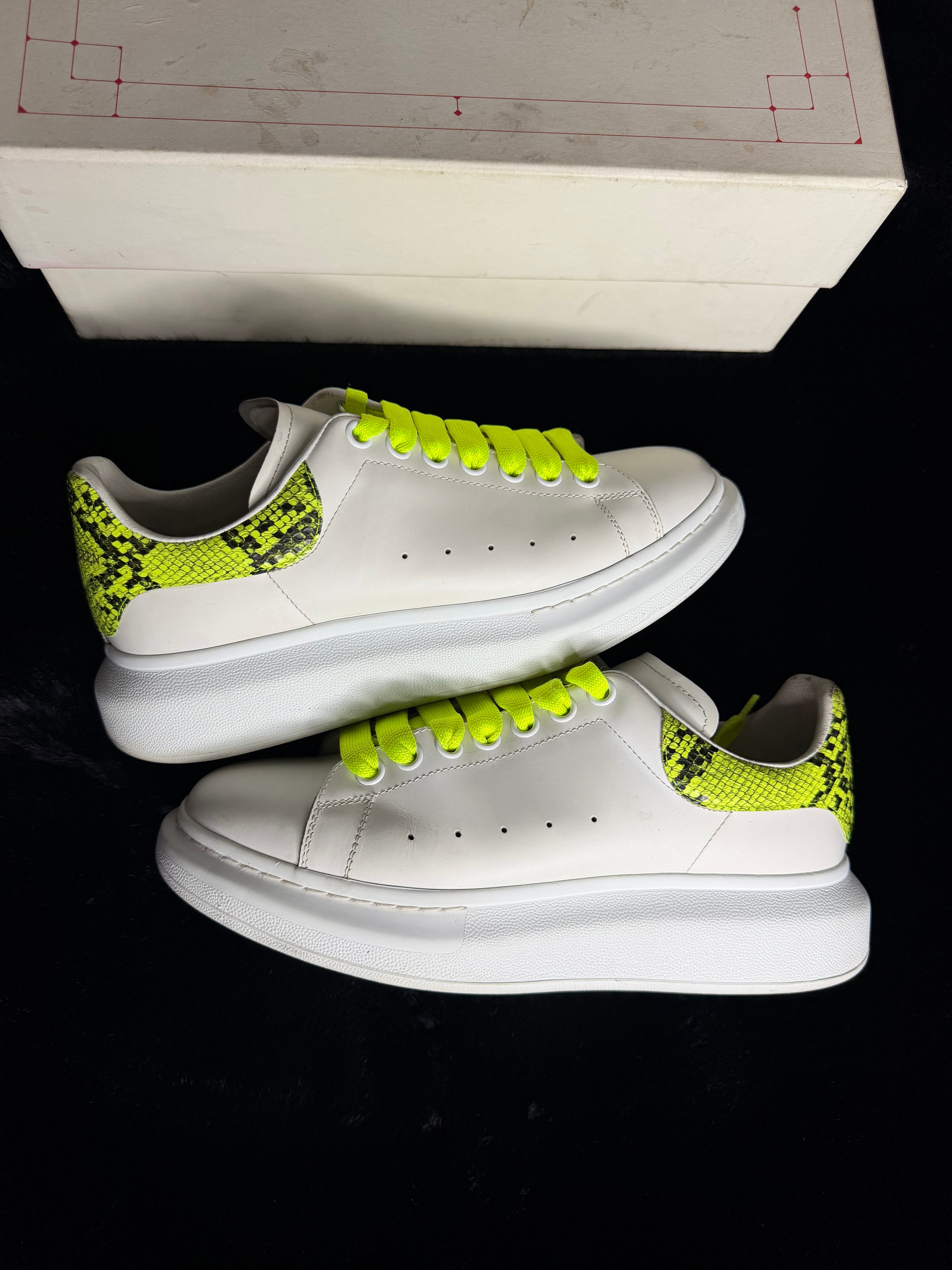 Alexander Mcqueen Yellow Snakeskin Sneakers Size 41