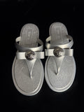 Versace Silver Thong Sandal size 37