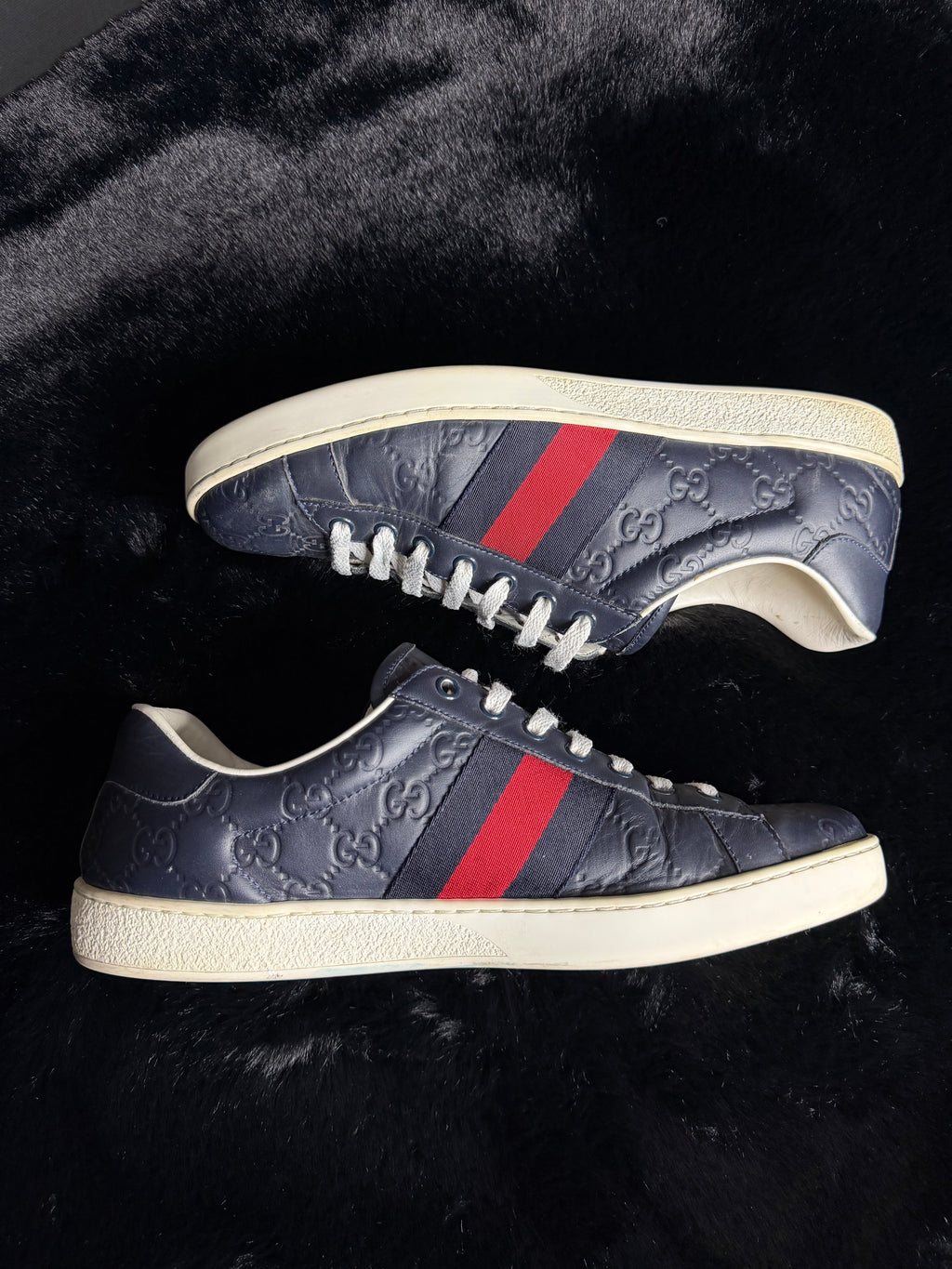 Gucci Ace Blue Sneakers Size 9-9.5