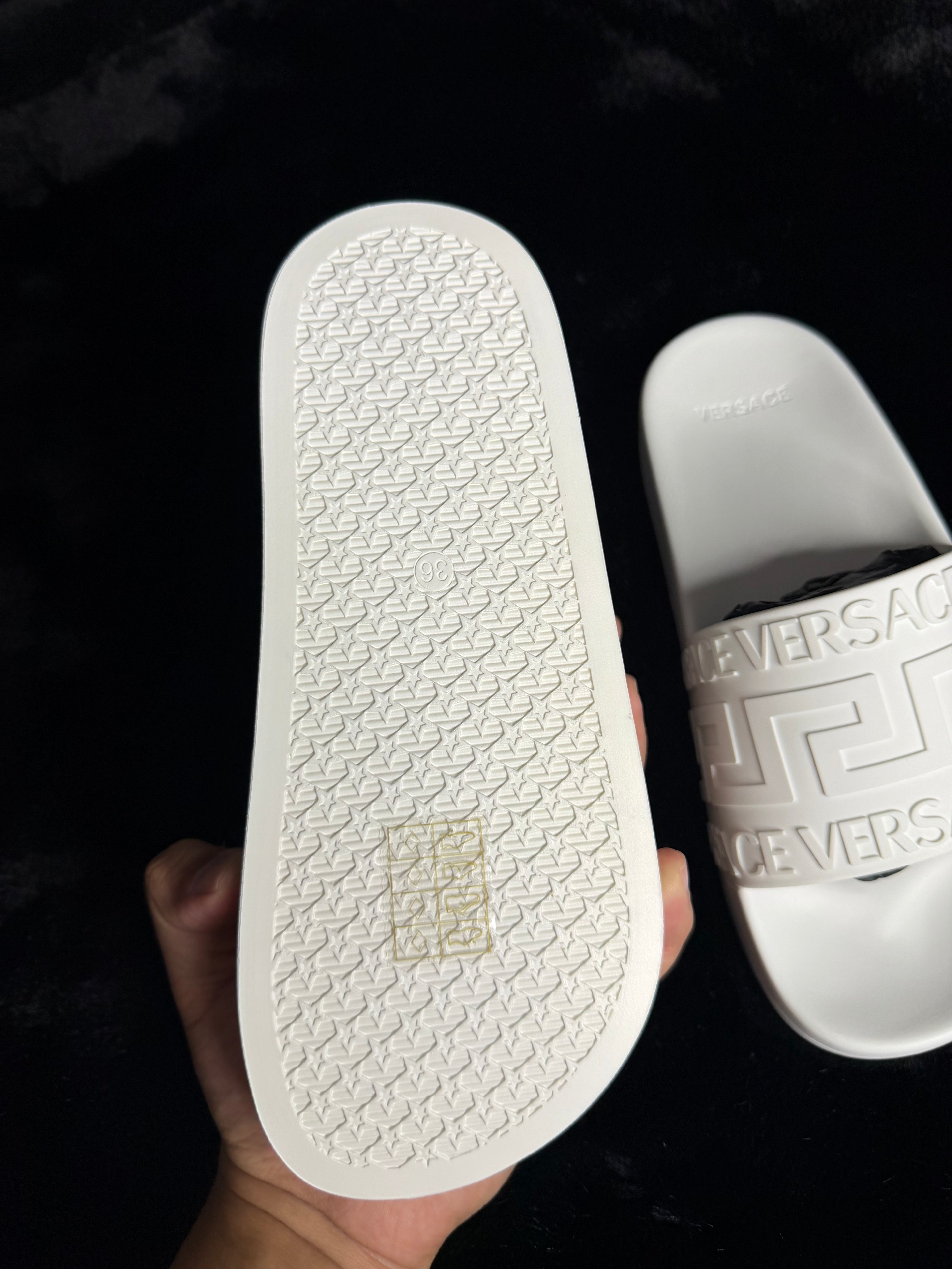 Versace White Slides Size 36