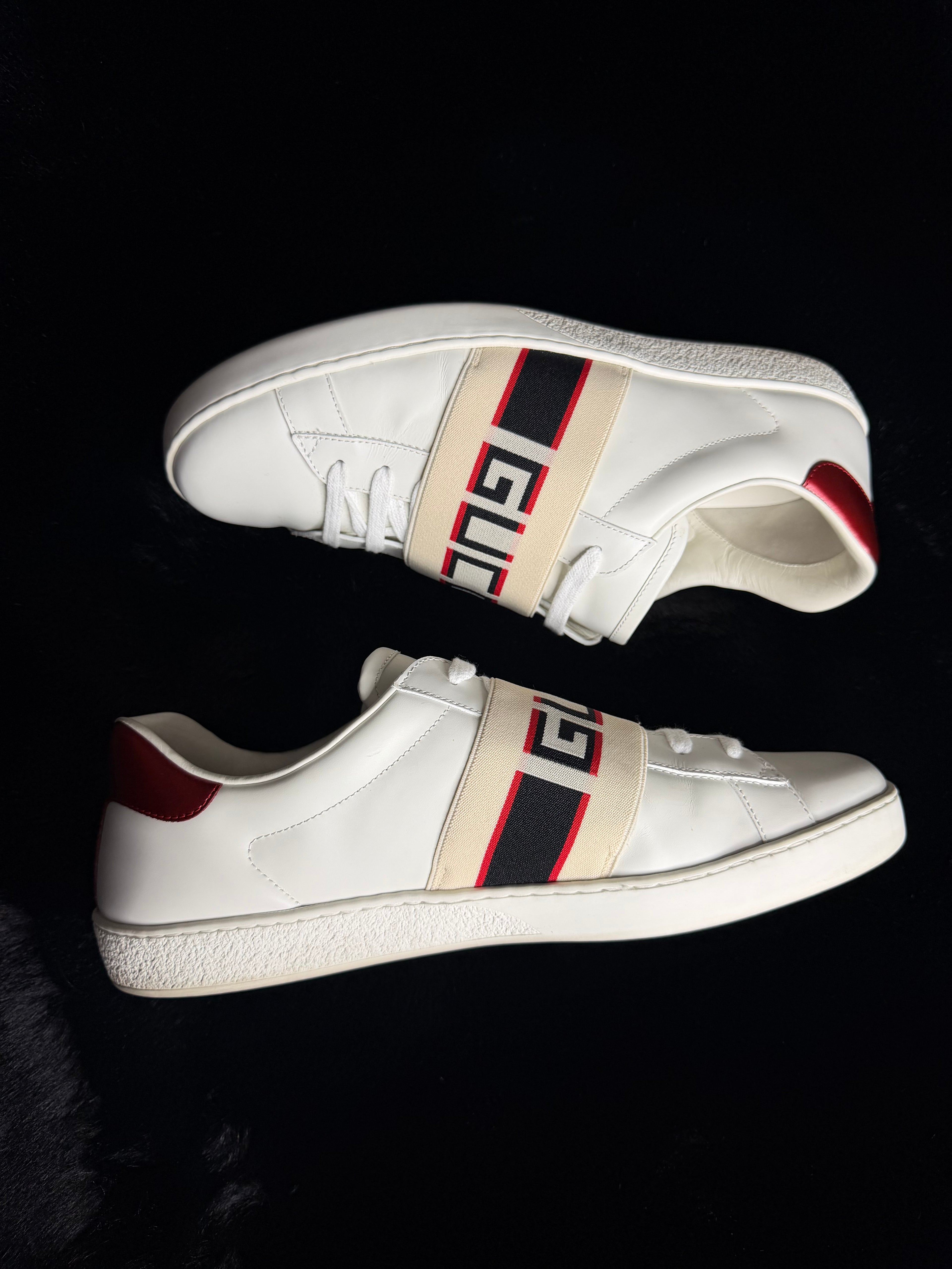 Gucci Ace Stripe Sneakers Size 11-11.5