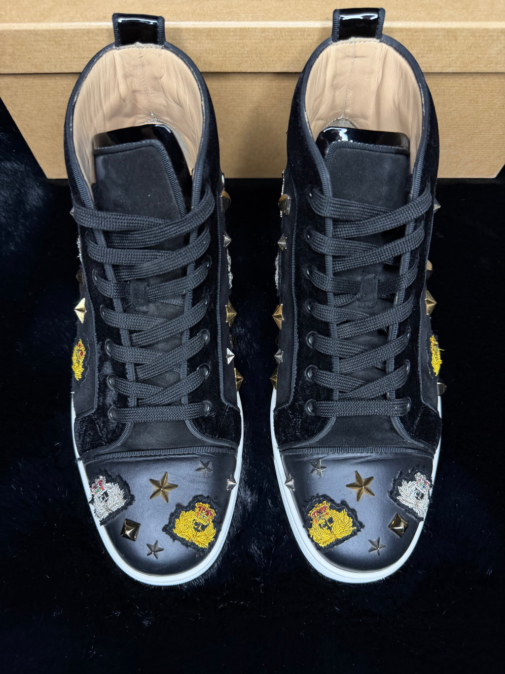 Christian Louboutin Black Velvet High Size 42