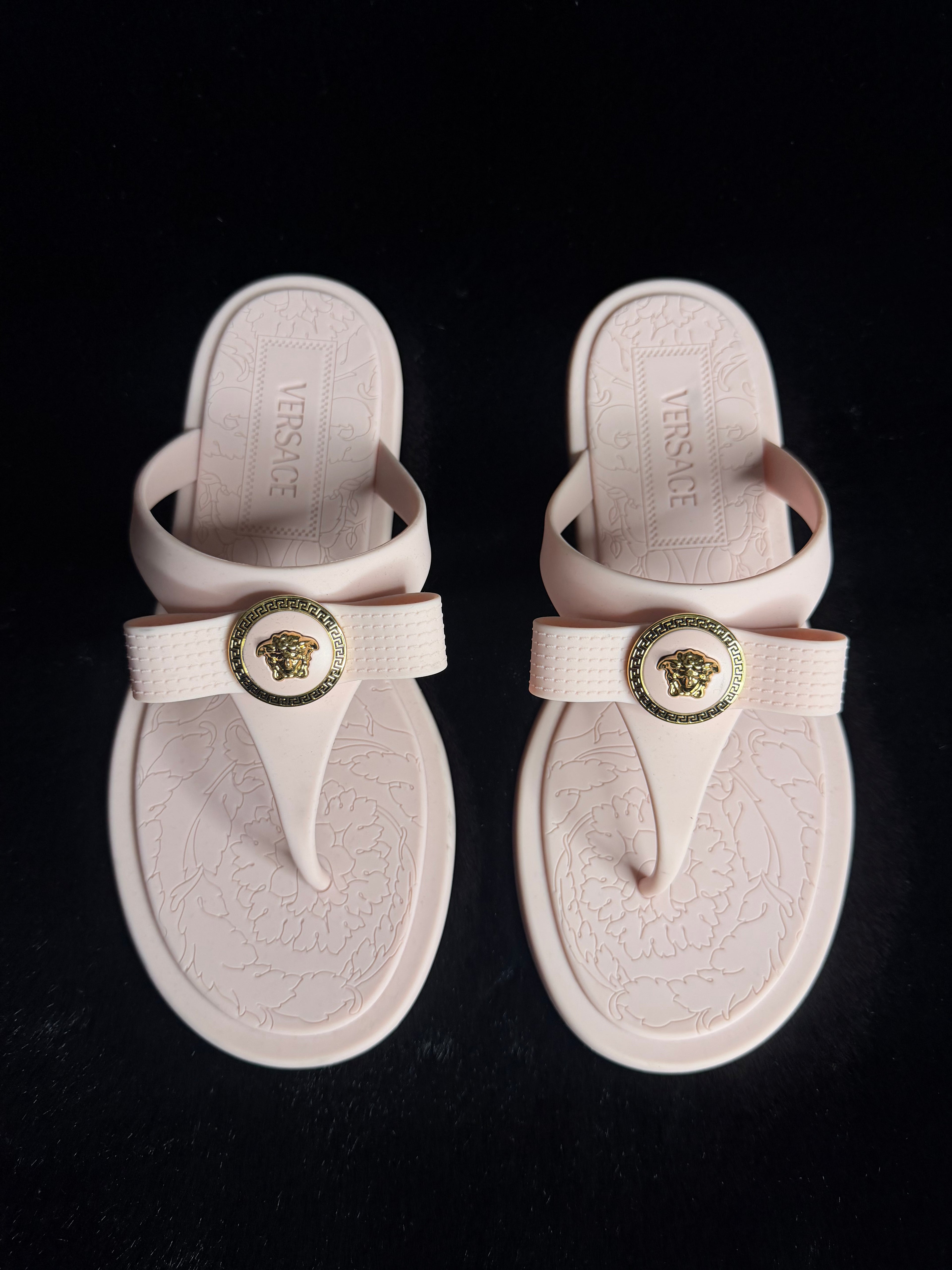 Versace Pink Thong Sandals Size 36