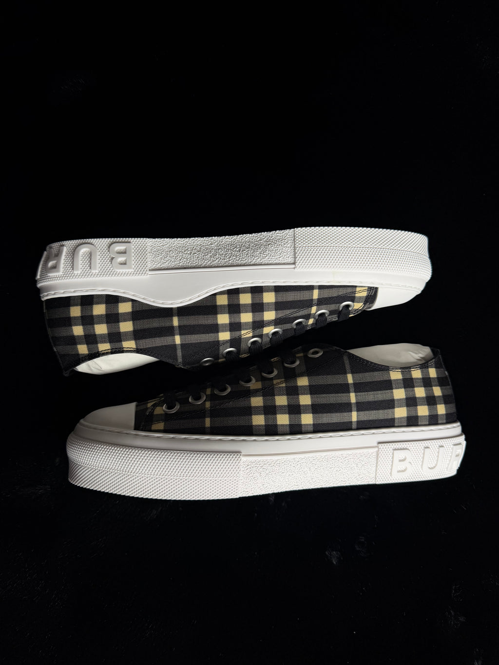 Burberry Check Sneakers Black Calico Size 43