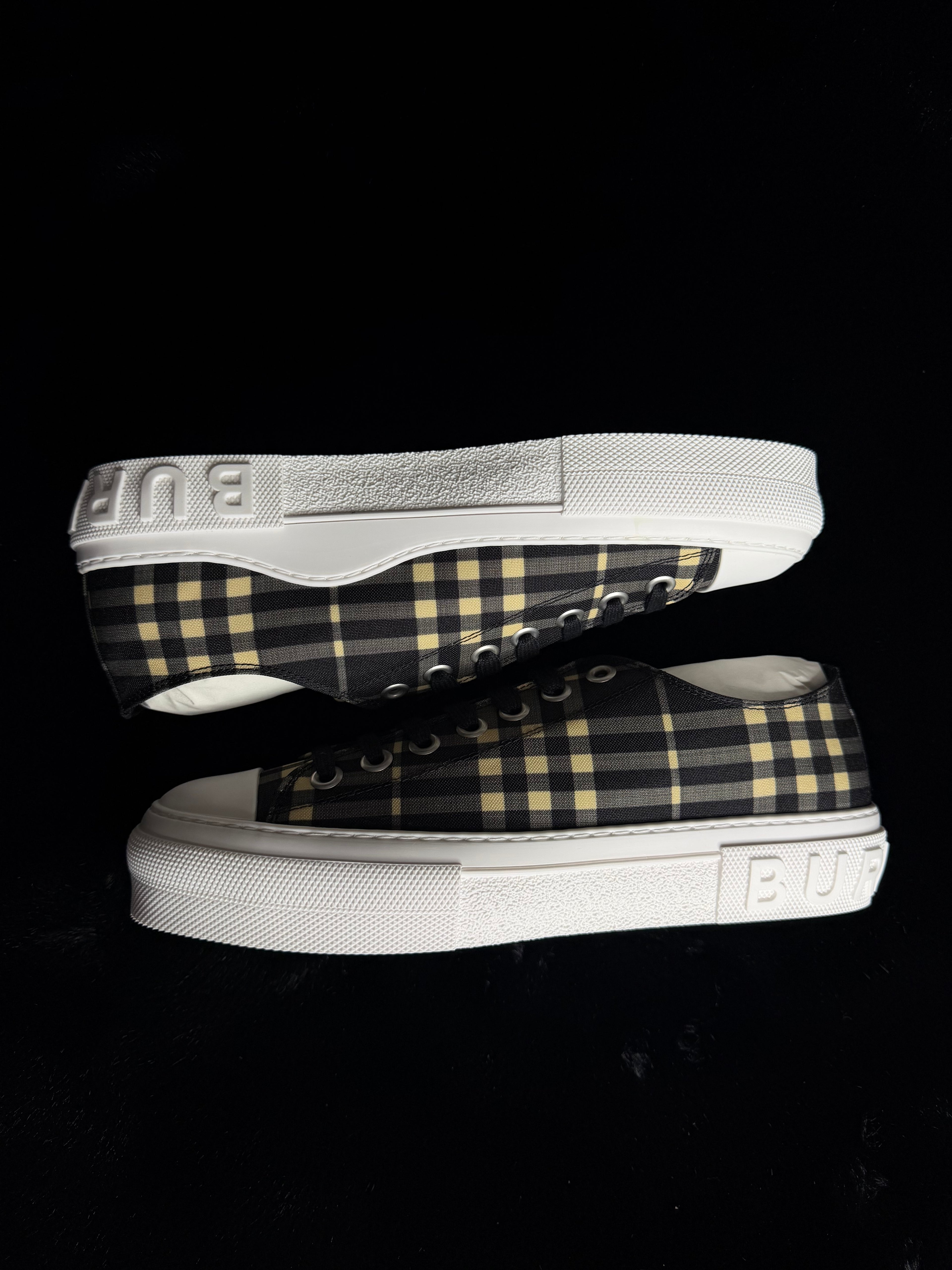 Burberry Check Sneakers Black Calico Size 43
