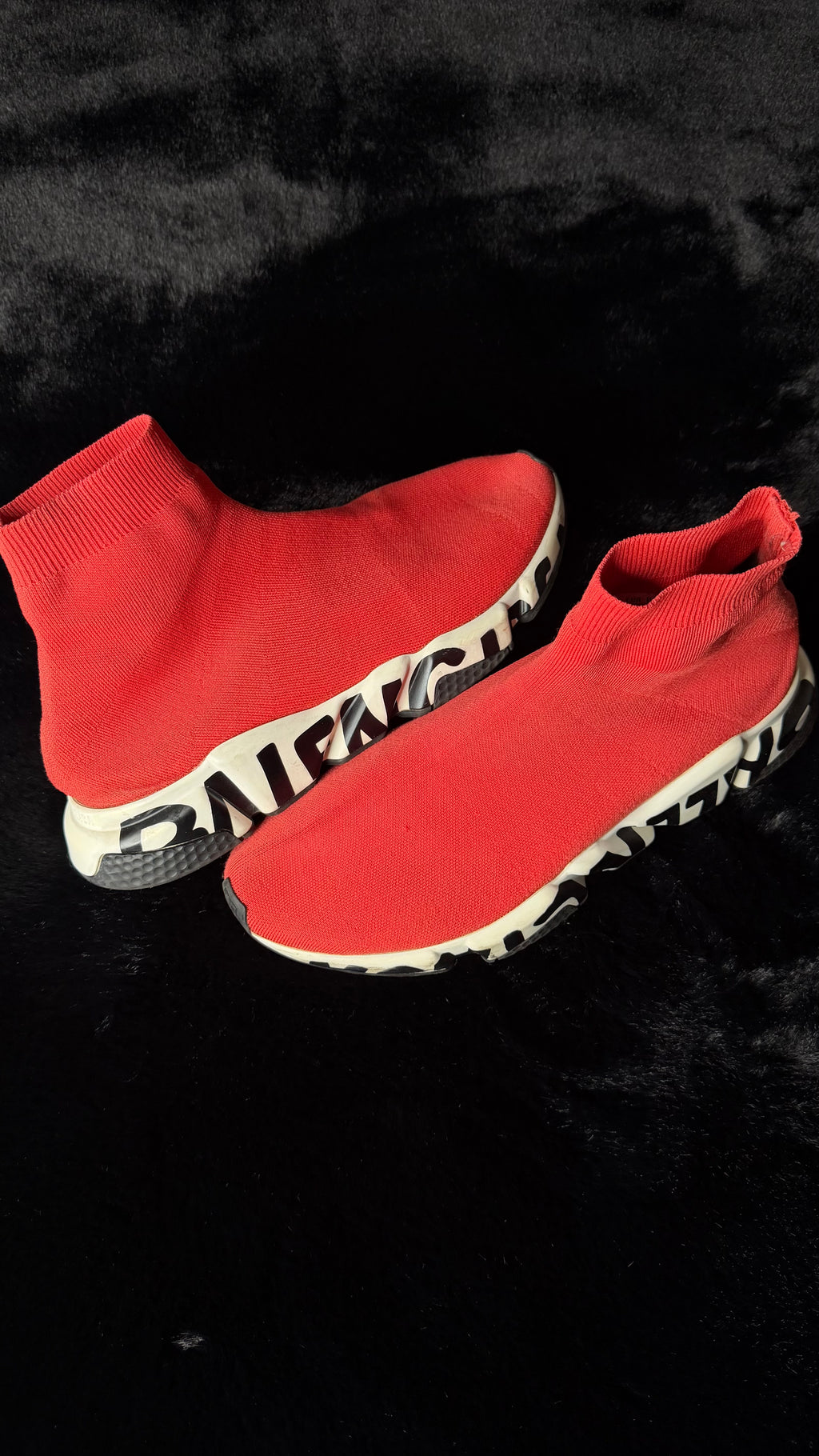 Balenciaga Speed Red Graffiti Size 45