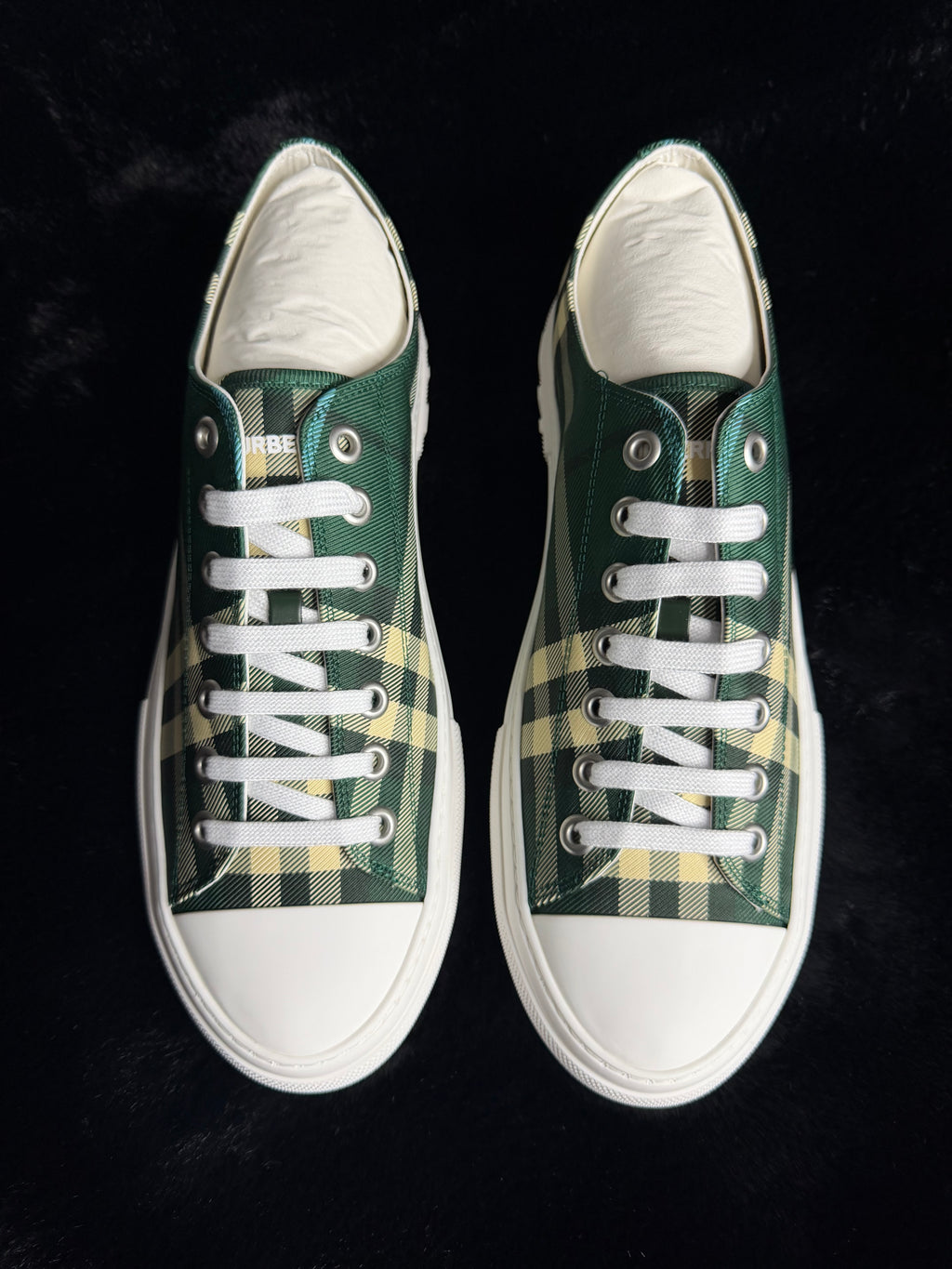 Burberry Check Sneakers Green Size 45